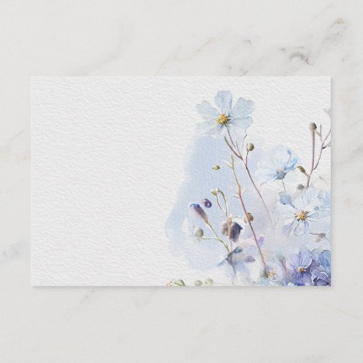 ウニモダンウズラの青い花詳細 エンクロージャーカード (裏面)