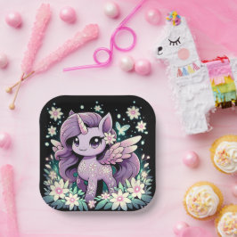 ウニモダンコーン赤ちゃんシャワー ペーパープレート