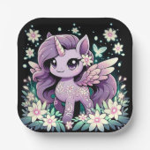 ウニモダンコーン赤ちゃんシャワー ペーパープレート (正面)