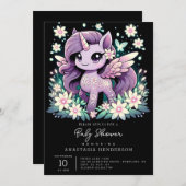 ウニモダンコーン赤ちゃんシャワー 招待状 (正面/裏面)