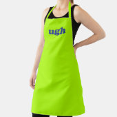 ウネオングリーンブルーモダンタイポグラフィ無地のおもしろい エプロン (インサイチュ)