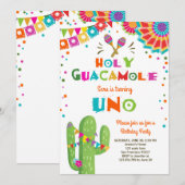 ウノフィエスタファースト誕生日招待サボスパーティー 招待状 (正面/裏面)