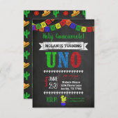 ウノホーリーグアカモレファースト誕生日招待状 招待状 (正面/裏面)