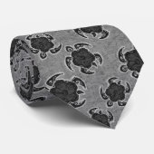 ウハネホヌハイビスカスろうけつ染めハワイアンカメ ネクタイ (ロール)