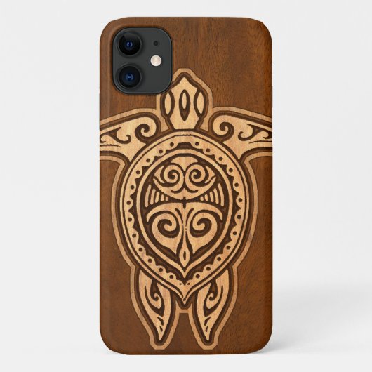 ウハネホンウフェイクウッドハワイアンカメ Case-Mate iPhoneケース (裏面)