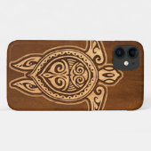 ウハネホンウフェイクウッドハワイアンカメ Case-Mate iPhoneケース (裏面(横))