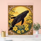 ウバラエナ氷河と黄色のジャスミンの花 アクリルサイン (ウェディング)