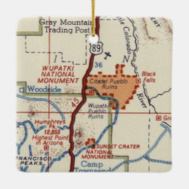 ウパツキ国定記念碑ヴィンテージ地図 セラミックオーナメント