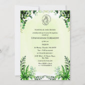 ウパナヤナムまたはヒンドゥー聖糸ジャヌー式 招待状 (正面)