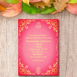 ウパナヤナムまたはヒンドゥー聖糸ジャヌー式 招待状