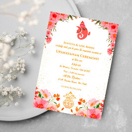 ウパナヤナムまたはヒンドゥー聖糸ジャヌー式 招待状