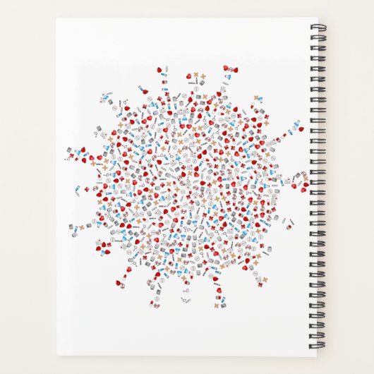 ウパーソナライズされたイルス菌アートグラフィックデザイン プランナー手帳 (裏面)