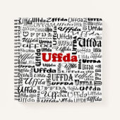 ウフおもしろいダノルウェー式ブラック&レッド文字 ノートブック (正面)