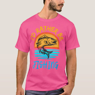 ウフィッシャーマンの方が魚釣りの夕日 Tシャツ