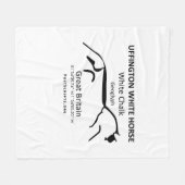 ウフィントンの白馬 フリースブランケット (正面(横))