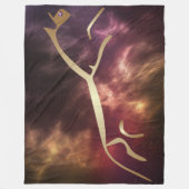 ウフィントンチョークホースジオグリフ金ゴールド馬 フリースブランケット (正面)