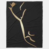 ウフィントンホワイトホースジオグリフ金ゴールドホース フリースブランケット (正面)