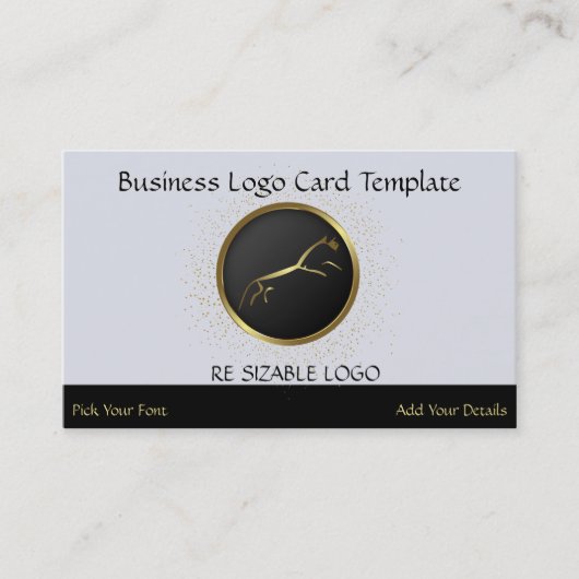 ウフィントン – ジオグリフ金ゴールド馬ロゴ 名刺 (正面)