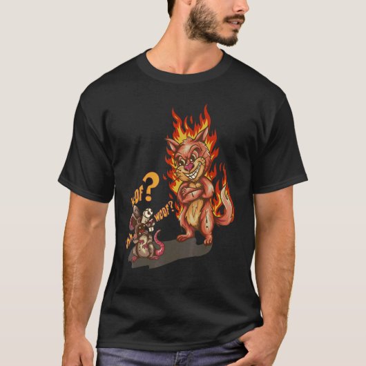 ウフウフネコとネズミ犬 Tシャツ (正面)