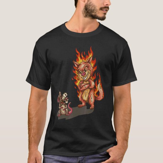 ウフウフネコとネズミ犬 Tシャツ (正面)
