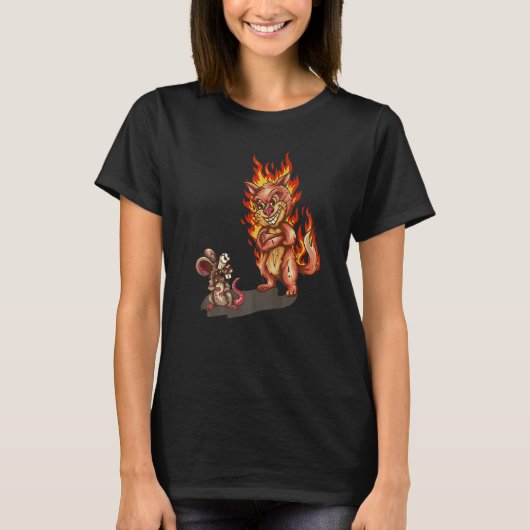 ウフワン ネコとネズミのイヌ 2 Tシャツ (正面)
