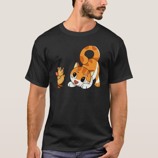 ウフワン ネコとネズミ 犬 1 Tシャツ (正面)