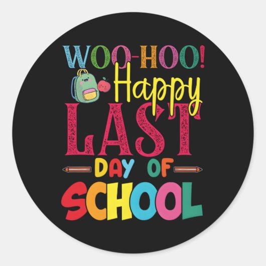 ウフーハッピーハッピースクールの最終日おもしろい先生シュトゥード ラウンドシール (正面)