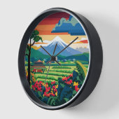 ウブドバリインドネシア風景時計 壁時計 (傾斜)