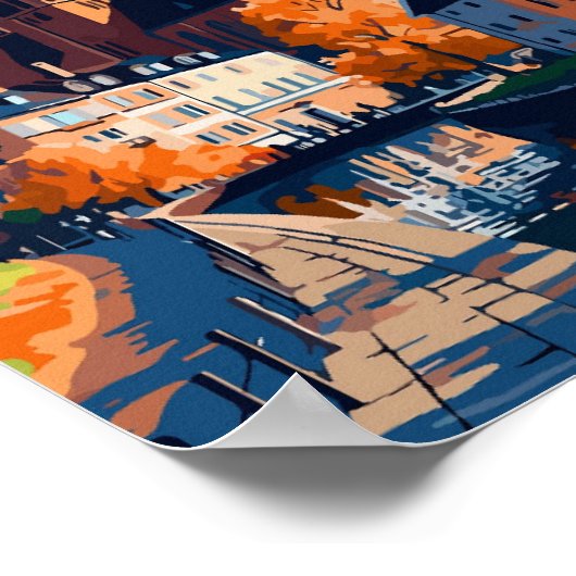 ウプサラスウェーデンアートヴィンテージトラベルイラストレーション ポスター (角)