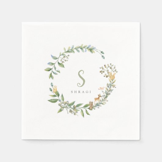 ウプシャーリンフォレストアニマルナプキン スタンダードカクテルナプキン (正面)