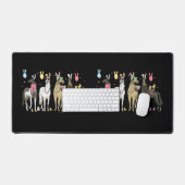 ウマおもしろいイースターデイファーム動物かわいいバニーホール デスクマット (キーボード&マウス)