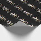 ウマおもしろいイースターデイファーム動物かわいいバニーホール ラッピングペーパー (角)