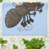 ウマおもしろいバエ キッチンタオル (折り畳み)