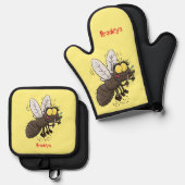ウマおもしろいバエ 鍋つかみ&鍋敷きセット (正面/裏面)
