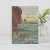 ウマお洒落ウエディング招待ヴィンテージ日本の 招待状 (スタンド正面)