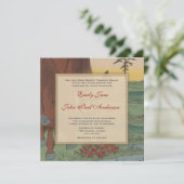 ウマお洒落スワール挿入結婚式招待状 招待状 (スタンド正面)