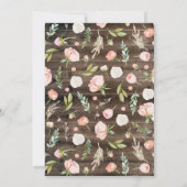 ウマかわいらしと花オンウッド素朴誕生日 招待状 (裏面)