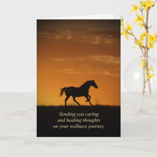 ウマががん患者の勇気付けられるをうまく取る カード (黄色い花)