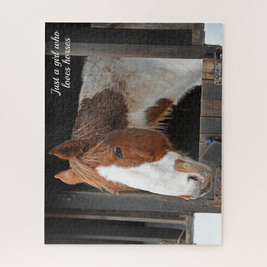 ウマが大好きな女の子だけの農場でジンジャーホース ジグソーパズル (縦)