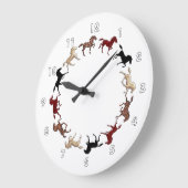 ウマが24時間を回る ラージ壁時計 (傾斜)