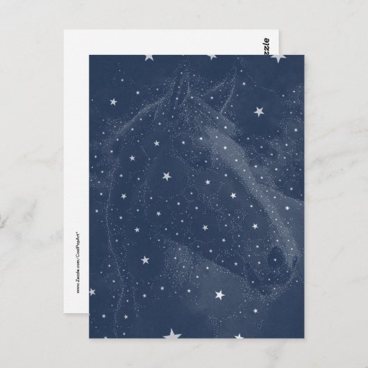 ウマきらめくコンステレーションスターミッドナイトブルー ポストカード (正面/裏面)