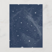 ウマきらめくコンステレーションスターミッドナイトブルー ポストカード (正面)