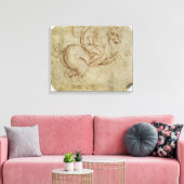 ウマとカヴァリエ(ペンとインク紙) キャンバスプリント (インサイチュ (リビング))