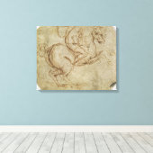 ウマとカヴァリエ(ペンとインク紙) キャンバスプリント (インサイチュ (ウッドフロア))