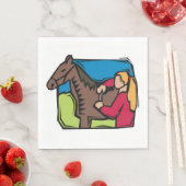 ウマとファームガール スタンダードランチョンナプキン (インサイチュ)