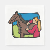 ウマとファームガール スタンダードランチョンナプキン (正面)