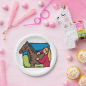 ウマとファームガール ペーパープレート (パーティー)