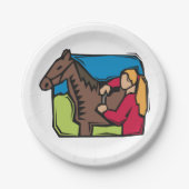 ウマとファームガール ペーパープレート (正面)