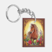 ウマとワイルドフラワー キーホルダー (正面左)