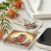 ウマとワイルドフラワー キーホルダー (正面右)